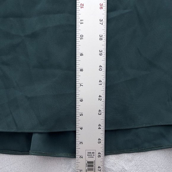 AFTER SIX Halter Neck Charmeuse Crepe Gown Sz.16R Scarf Tie Evergreen Flaws 0068 - Picture 9 of 13